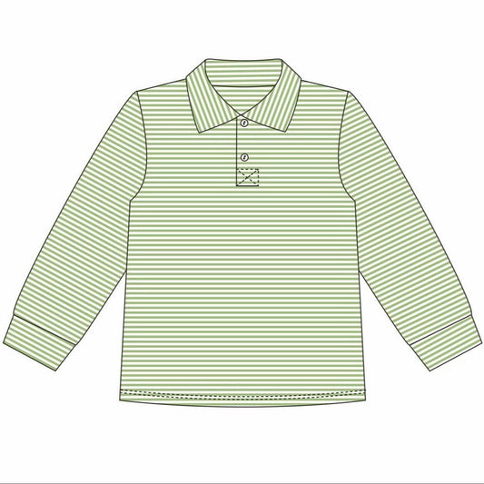 7 Green Michael Long Sleeve Polo