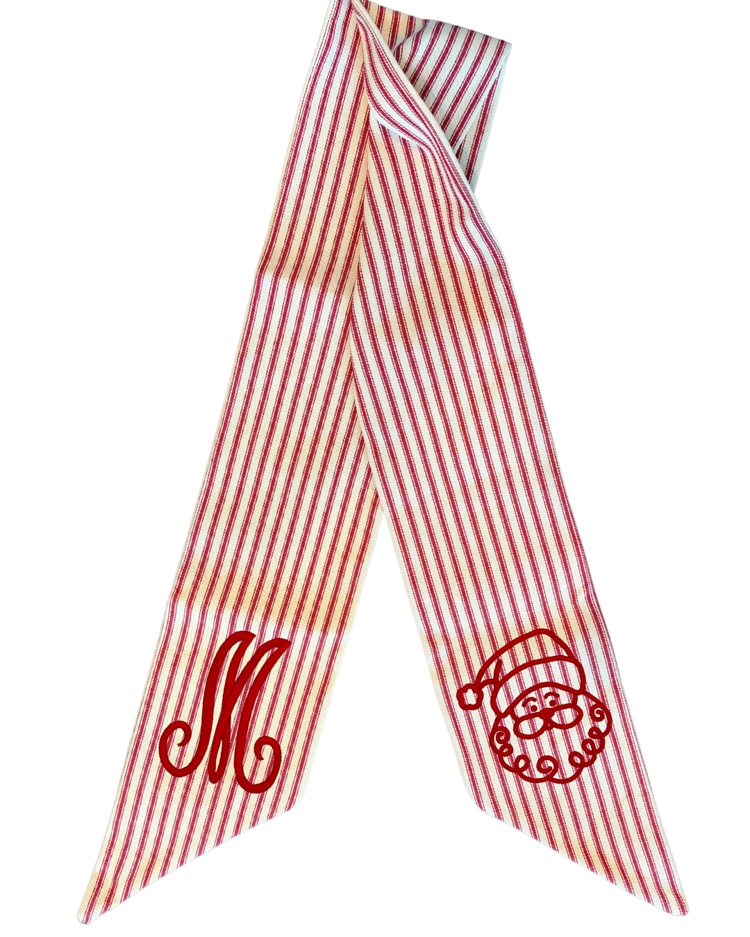 Red Stripe Ticking Wreath Sash