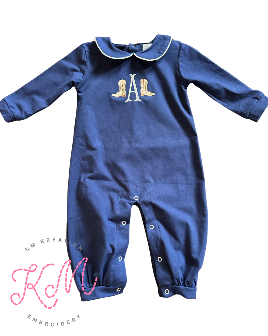 18M Carter Navy Long Sleeve Romper