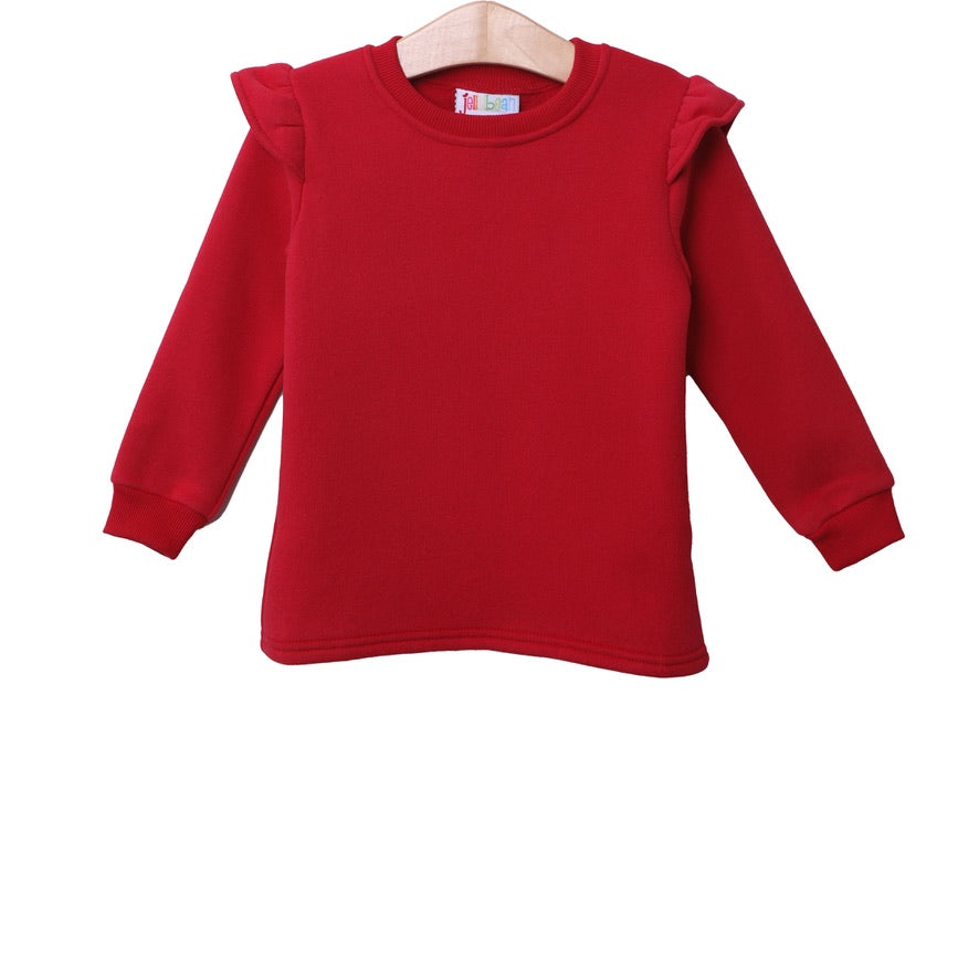 Ruffle Sweatshirt-Red *Jelly Bean Christmas Preorder 26*