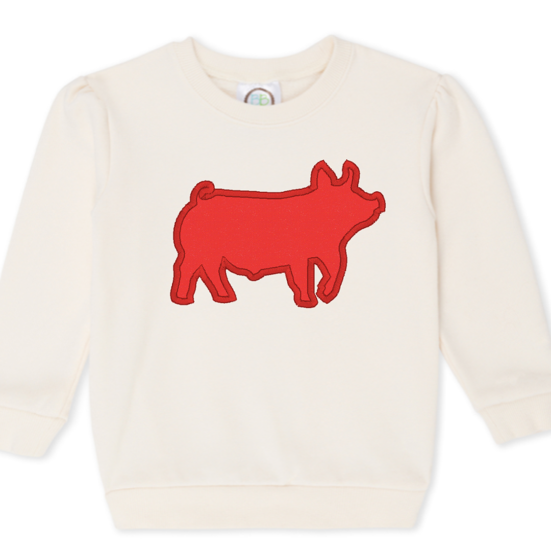 2T Puff Sleeve Cream Sweatshirt