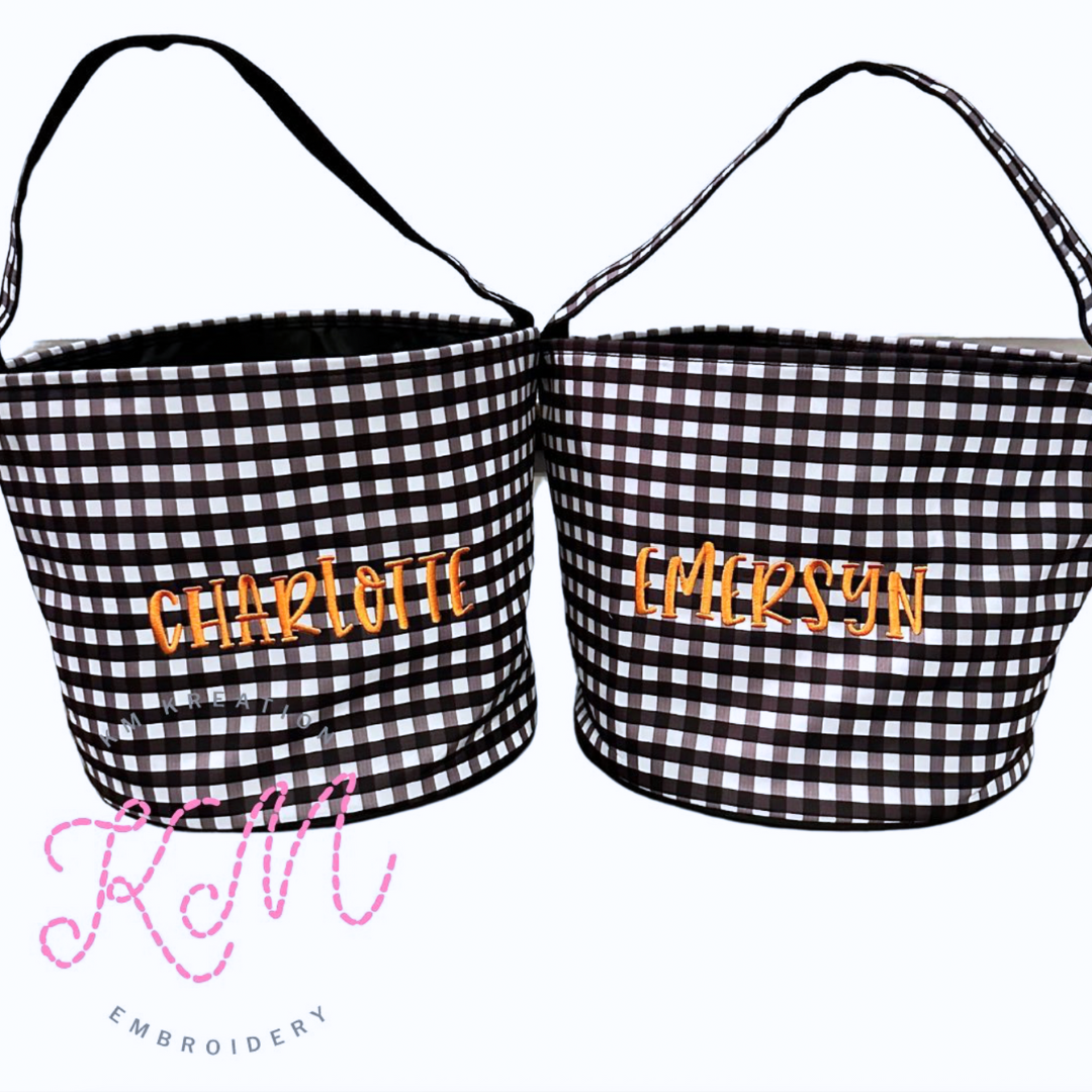 Gingham Halloween Buckets **ETA Mid October**