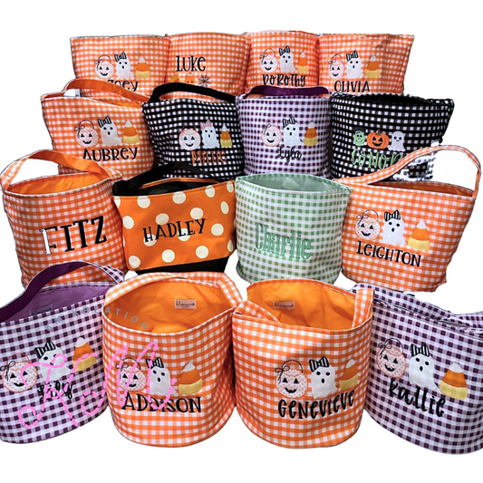 Gingham Halloween Buckets **ETA Mid October**
