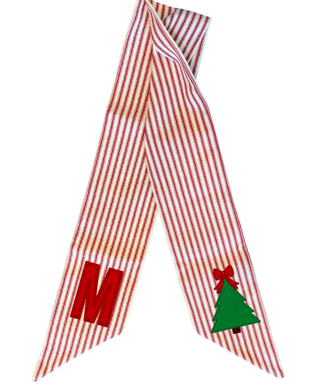 Red Stripe Ticking Wreath Sash