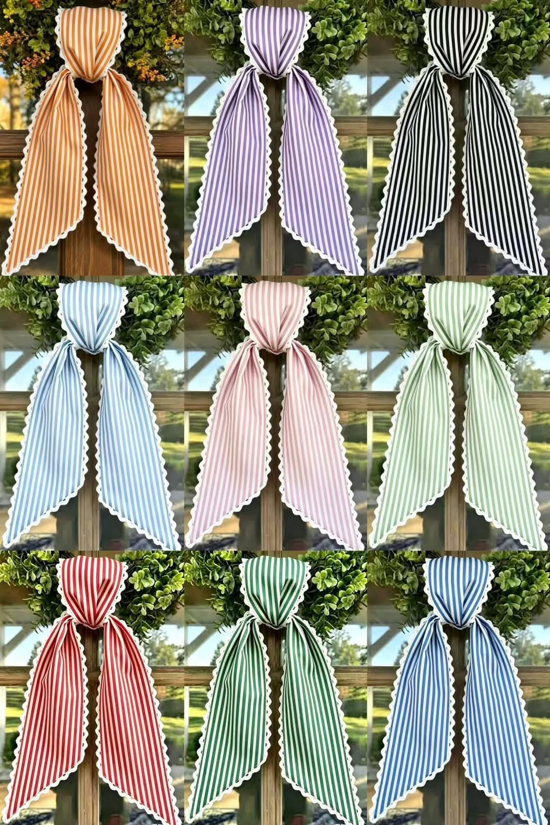 STRIPE RIC RAC TRIMMED WREATH SASH PREORDER