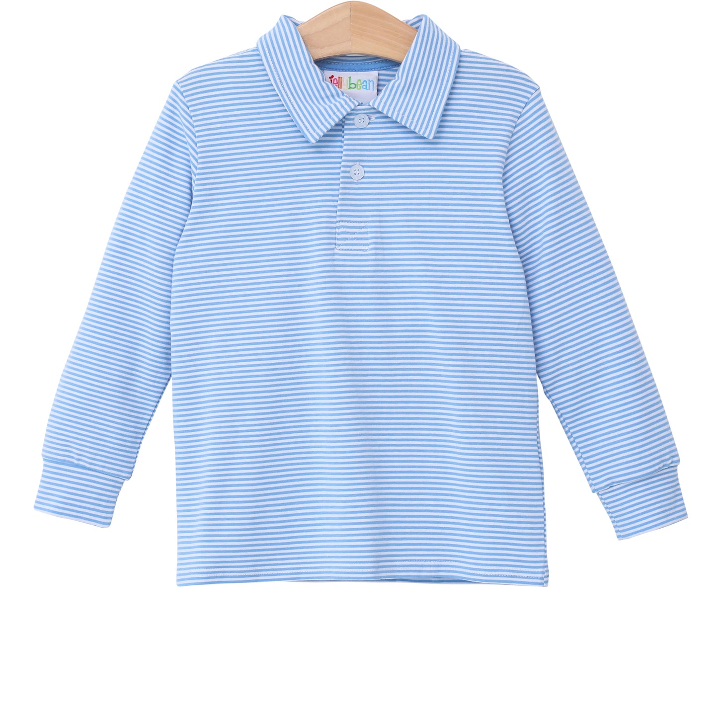 4 Cornflower Blue Solid Michael Long Sleeve Polo