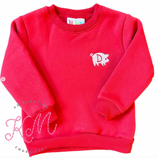 10 Red Pullover Fleece Sweatshirt