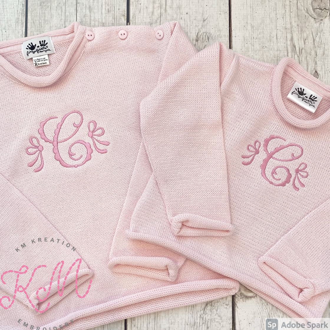2T Pink Roll Neck Sweater