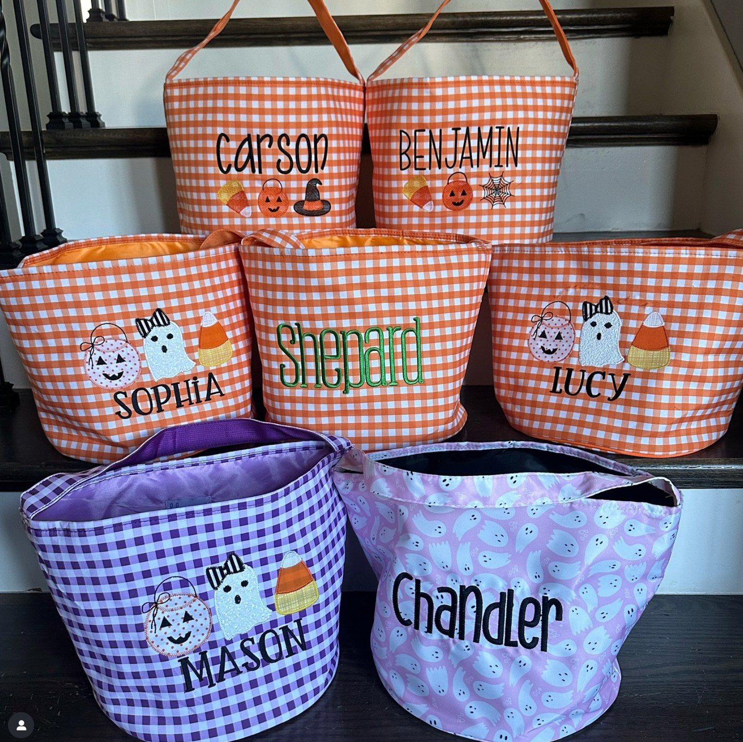 Gingham Halloween Buckets **ETA Mid October**