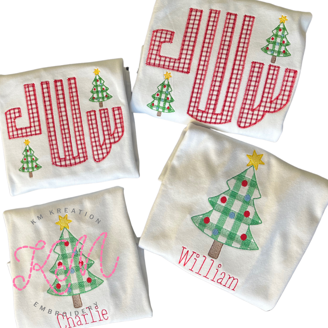 Monogram with Christmas Mini Designs Applique *Design Only*
