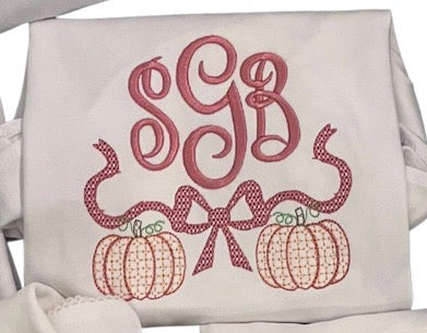 Pumpkin Bow Monogram Swag*Design Only*