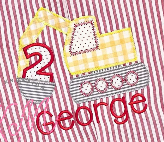 Digger Birthday Applique **DESIGN ONLY**