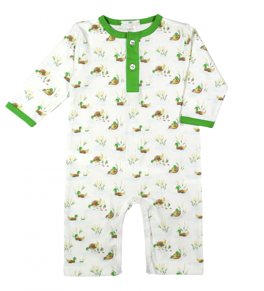 3-6M Mallard Duck Boy Pima Romper