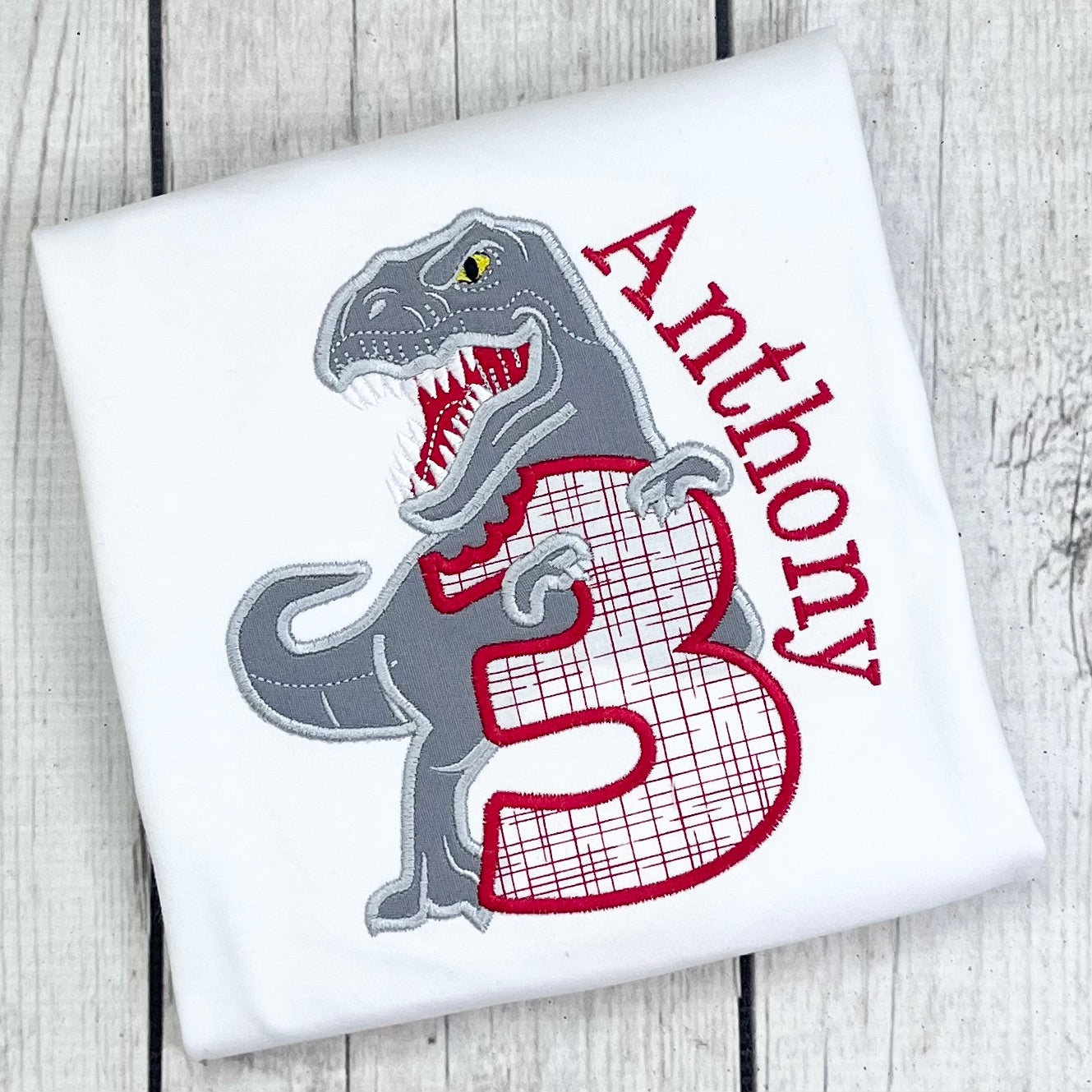 T-Rex Birthday Applique **DESIGN ONLY**