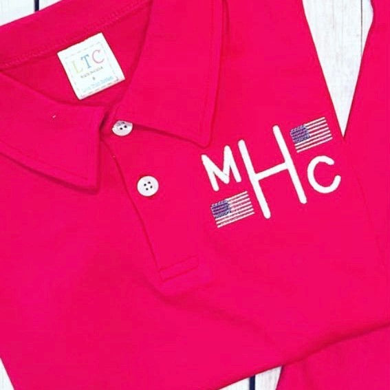 Flag Monogram Polo/Left Chest *Design Only*