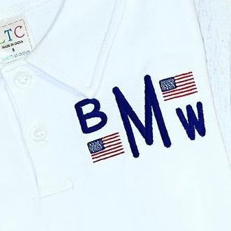 Flag Monogram Polo/Left Chest *Design Only*