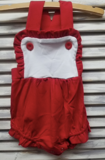3T Red Ruffle Knit Sunsuit