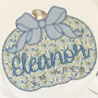 Pumpkin Bow Applique*Design Only*