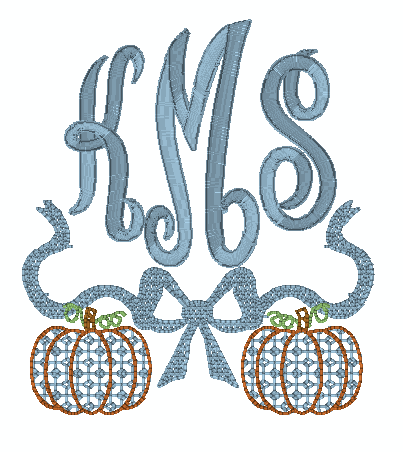 Pumpkin Bow Monogram Swag*Design Only*