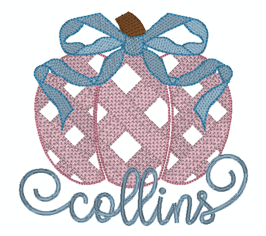 Gingham Bow Pumpkin*Design Only*
