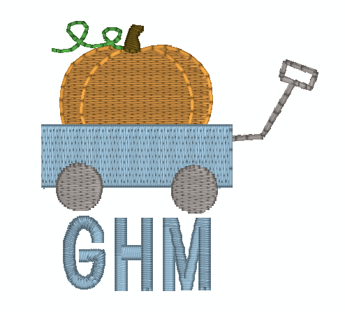 Mini Pumpkin Wagon Left Chest*Design Only*