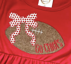 Bow Football Appliqué**DESIGN ONLY**