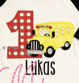 School Bus Birthday Appliqué **DESIGN ONLY**