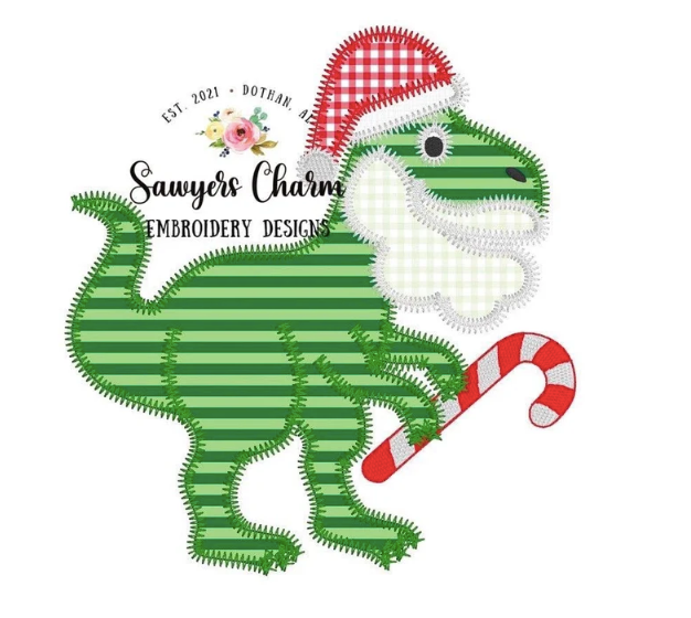 Santa-Rex Applique *Design Only*
