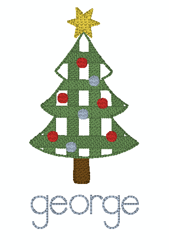 Gingham Star Christmas Tree Sketch *Design Only*