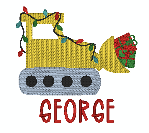 Christmas Bulldozer Sketch *Design Only*