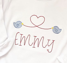 Birdies with Heart Sketch *Design Only*