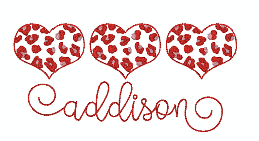 Leopard Heart Trio Sketch *Design Only*