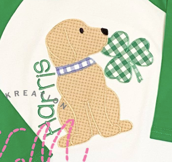 Shamrock Puppy Applique *Design Only*