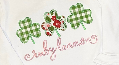 Shamrock Trio Applique  *Design Only*