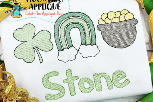 St. Patrick's Day Trio Sketch (Boy/Unisex Colors) *Design Only*