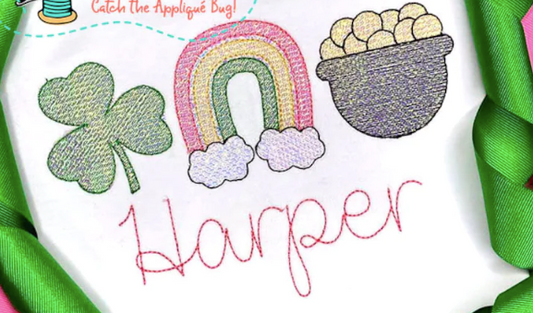 St. Patrick's Day Trio Sketch (Girl Colors) *Design Only*