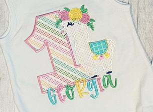 Llama Girl Birthday Appliqué **DESIGN ONLY**