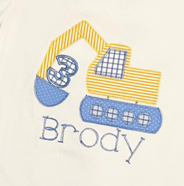 Excavator Birthday Appliqué **DESIGN ONLY**