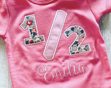 1/2 Birthday Appliqué **DESIGN ONLY**