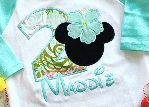 Hawaiian Minnie Birthday Appliqué **DESIGN ONLY**