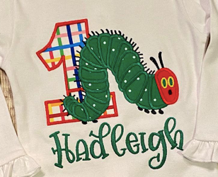 Hungry Caterpillar Birthday Appliqué **DESIGN ONLY**