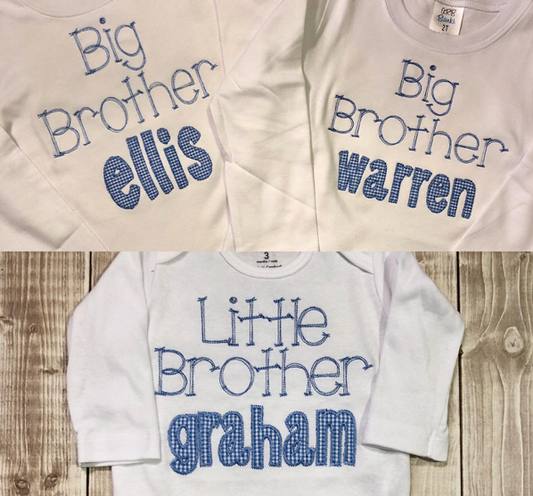 Big Brother Name Applique *Design Only*