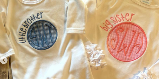 Big Brother/Big Sister Circle Monogram Applique *Design Only*