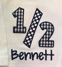 1/2 Birthday Appliqué **DESIGN ONLY**