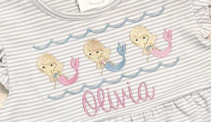 Mermaid Trio Embroidery**DESIGN ONLY**