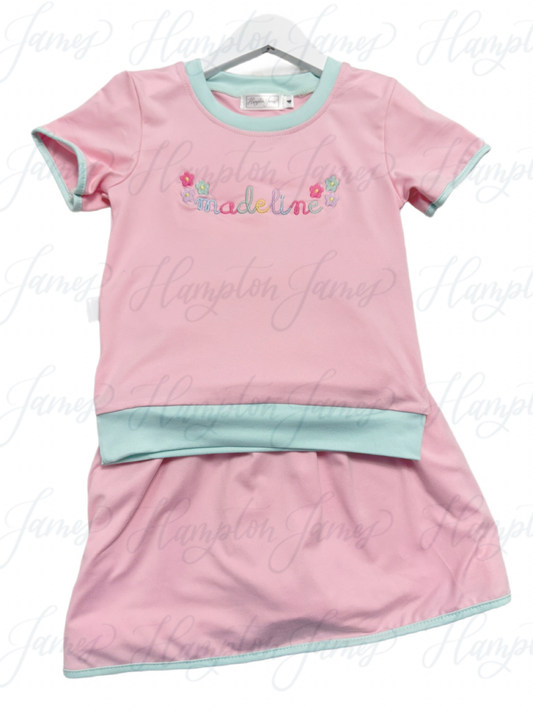 Little Rally Skort Set-Pink/Mint *Hampton James Summer PREORDER 2026*
