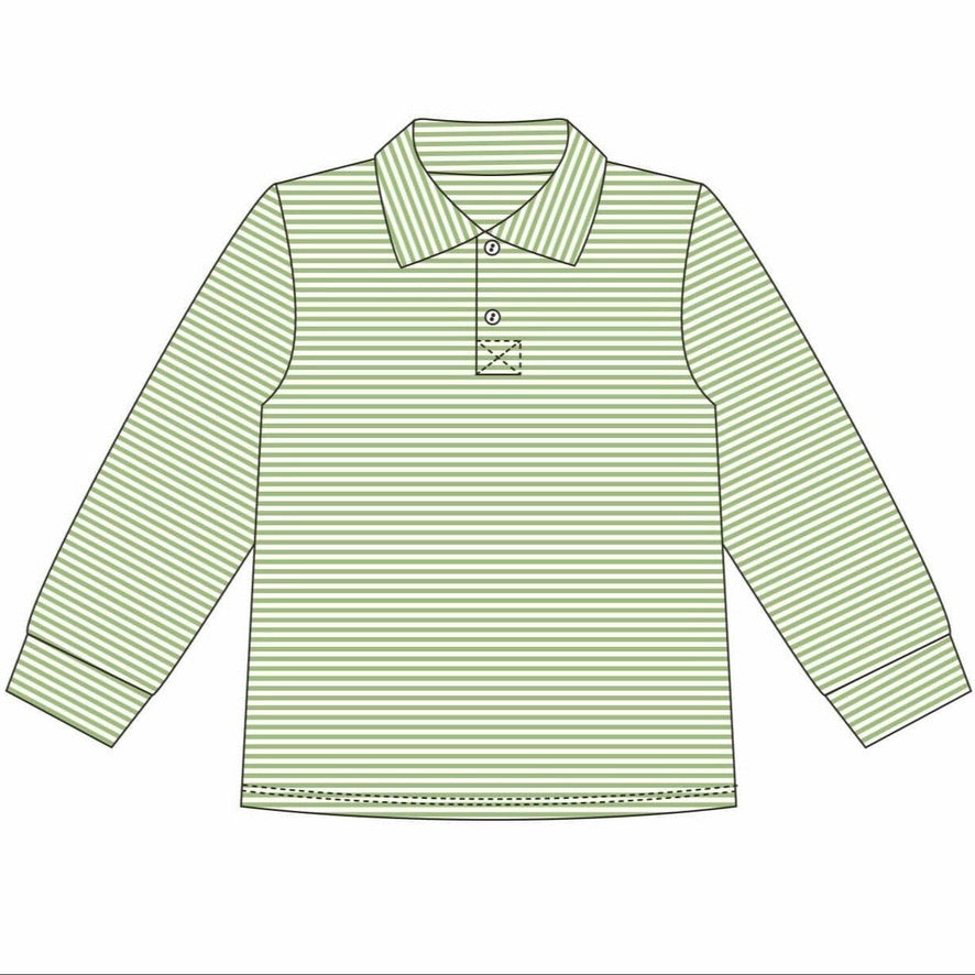 7 Green Michael Long Sleeve Polo