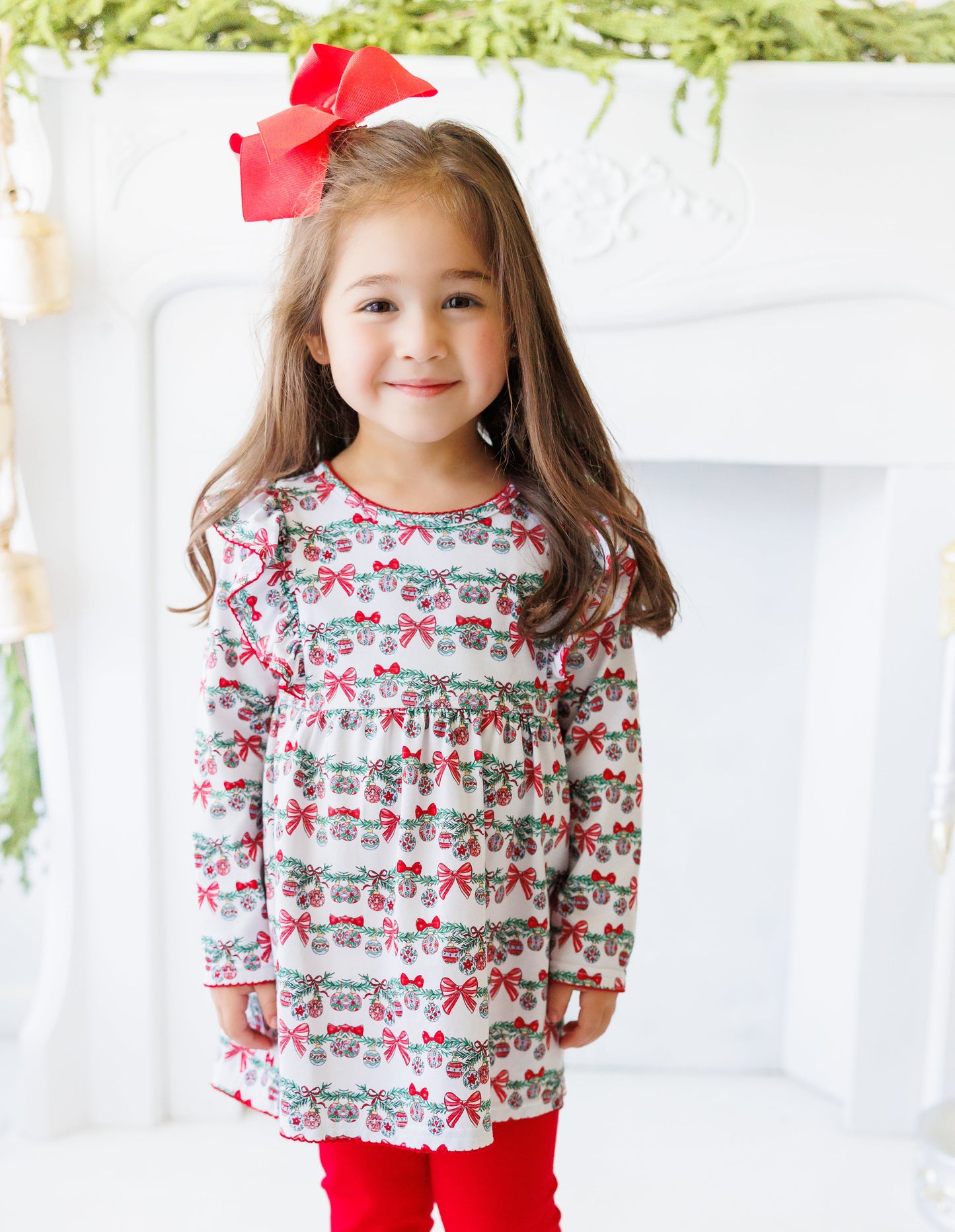 Bows & Baubles Christmas Flutter Pants Set *Jelly Bean Christmas Preorder 26*