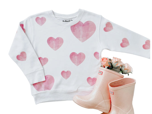 Watercolor Hearts Valentines Day Sweatshirt *PREORDER*