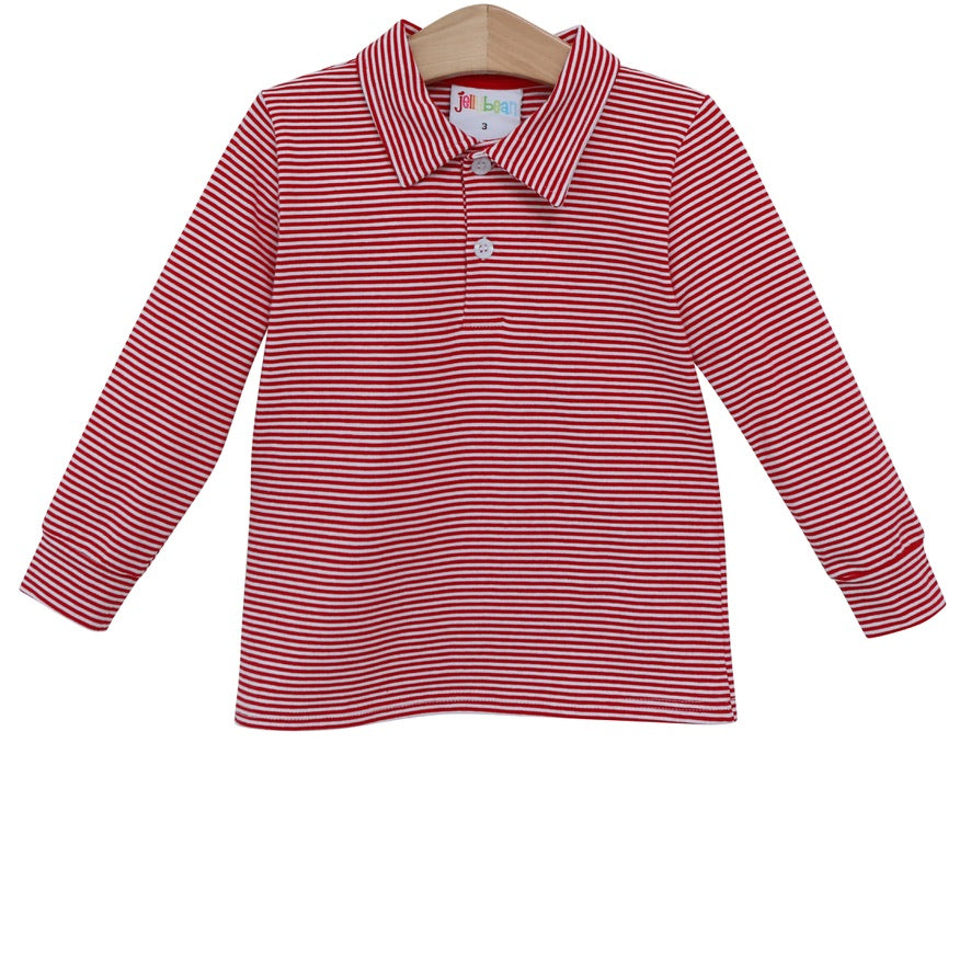 Michael Polo Long Sleeve-Red Stripe *Jelly Bean Christmas Preorder 26*